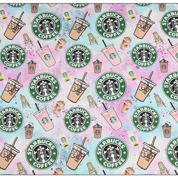 Coffee Starbucks Fabric Mermaid Fabric 100% Cotton Cartoon Cotton Fabric By The Half Yard