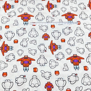 Big Hero Fabric Baymax Stoff 100% Baumwolle Cartoon Baumwollstoff durch den halben Hof