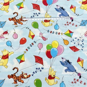Winnie the Pooh Fabric Pooh Bear Eeyore Tigger Piglet Fabric 100% Cotton Cartoon Cotton Fabric By The Half Yard