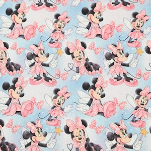 Minnie Mouse Fabric Disney Fabric 100% Cotton Cartoon Cotton Fabric By The Half Yard