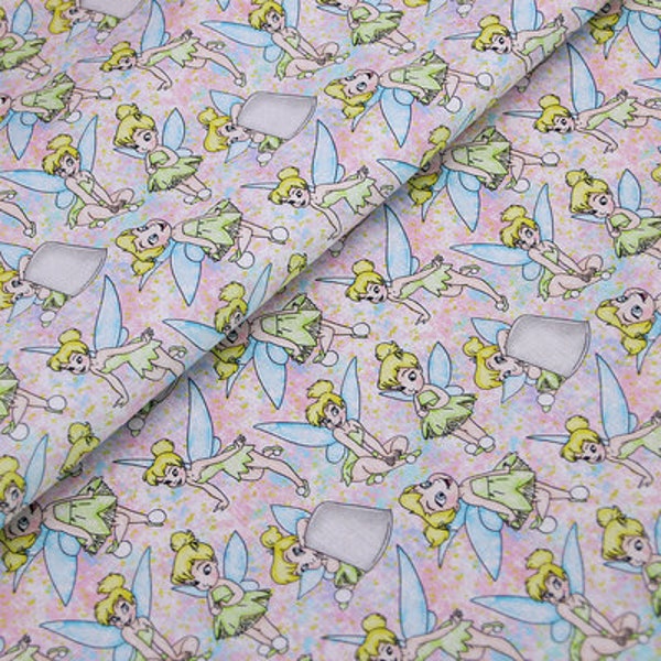 Disney Tinker Bell Fabric 100% Cotton Cartoon Cotton Fabric By The Half Yard