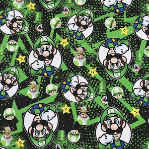 Super Mario Fabric 100% Cotton Cartoon Cotton Fabric By The Half Yard