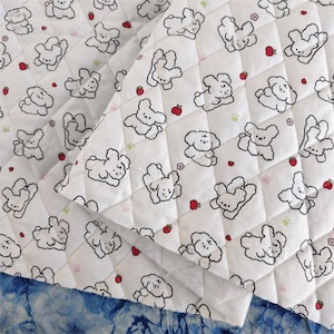 Cartoon Dog Quilted Fabric Cute Dog Quilted Fabric Cotton Quilted Fabric By The Half Yard