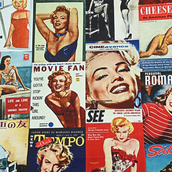 Marilyn Monroe Fabric Twill Fabric 100% Cotton Cartoon Fabric By The Half Yard