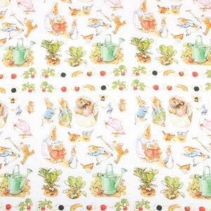 Peter Rabbit Fabric Beatrix Potter Fabric 100% Cotton Cartoon Cotton Fabric By The Half Yard