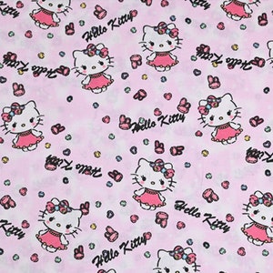 Hello Kitty Fabric Fortune Cat Lucky Kitty Japanese Anime Fabric 100% Cotton Anime Cartoon Cotton Fabric By The Half Yard