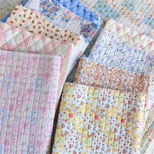Quilted Floral Fabric Colorful Quilted Flower printed Fabric Cotton Quilted Fabric By The Half Yard
