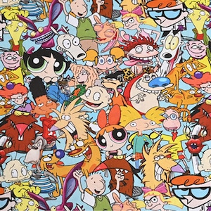 Tkanina z postaciami z kreskówek Tkanina z Powerpuff Girls 100% bawełny Tkanina bawełniana z kreskówek na pół jarda