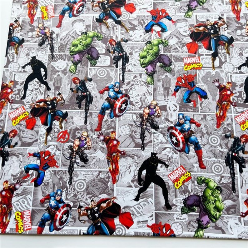 Marvel Fabric Avengers Fabric Superhero Fabric 100 Cotton Cartoon