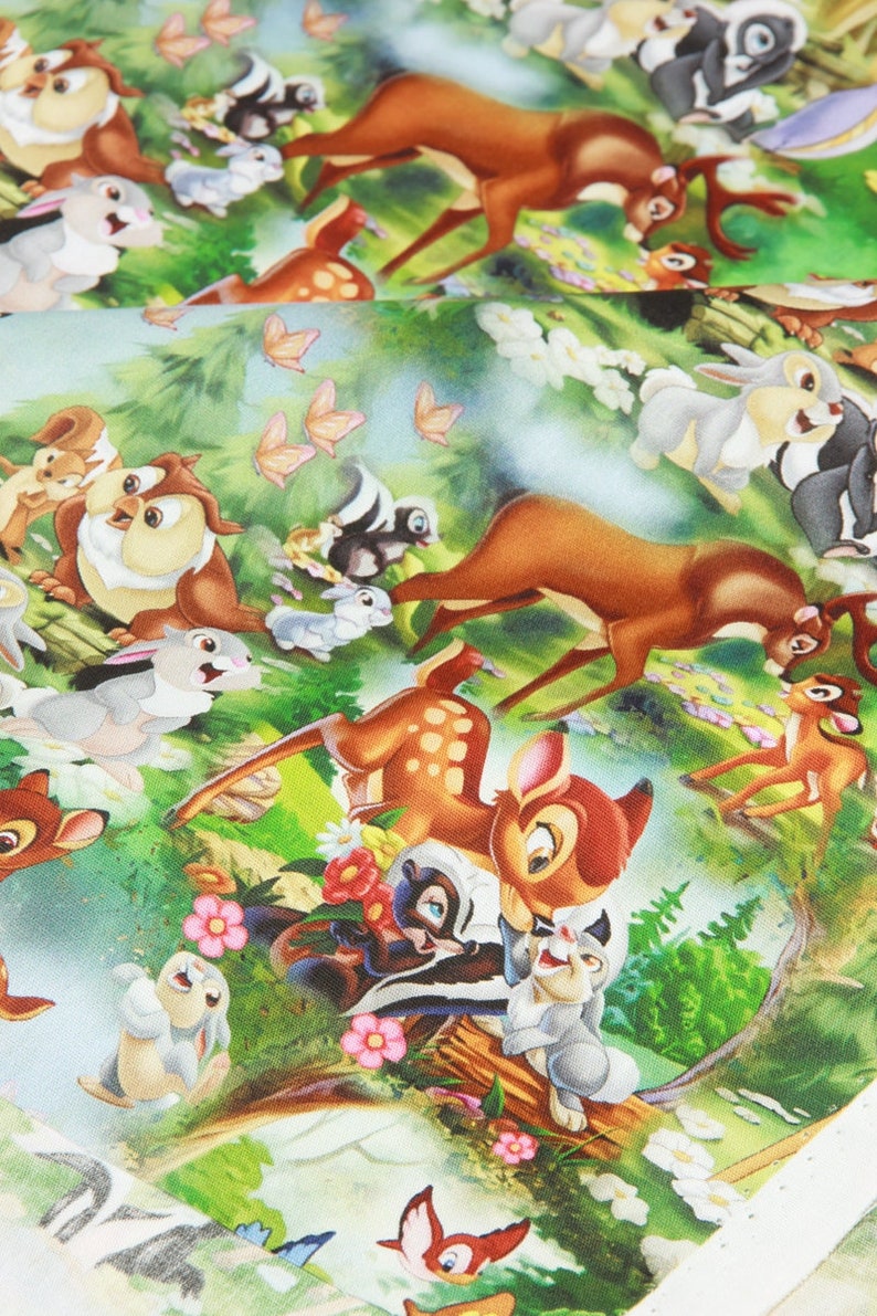 Disney Bambi Rabbit Pattern Disney Bambi Fabric 100% Cotton Cartoon Cotton Fabric by the Half Yard ...