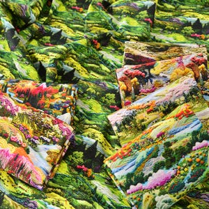 Tkanina krajobrazowa 3D Kolorowa tkanina terenowa Hill 100% bawełniana tkanina na pół jarda