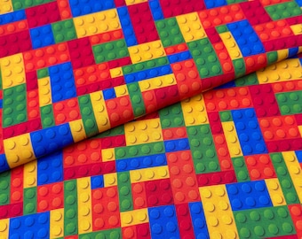 Building Blocks Fabric Cartoon Fabric 100% cotton Fabric by The Half Yard