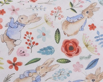 Peter Rabbit Fabric Beatrix Potter Fabric 100% Cotton Cartoon Cotton Fabric By The Half Yard