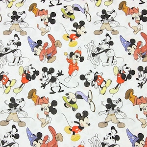 Mickey Minnie Mouse Fabric Disney Fabric 100% Cotton Cartoon Cotton Fabric By The Half Yard