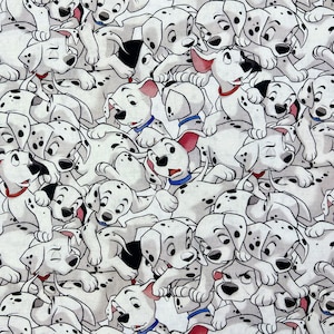 Disney 101 Dalmatians Fabric 100% Cotton Cartoon Cotton Fabric By The Half Yard