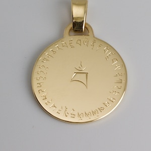Vajrayogini Mantra Pendant | Buddhist Mantra pendant | Gold