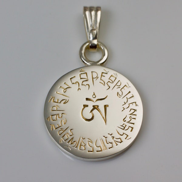 Medicine Buddha Pendant | Sterling Silver 925 | Hand Engraved