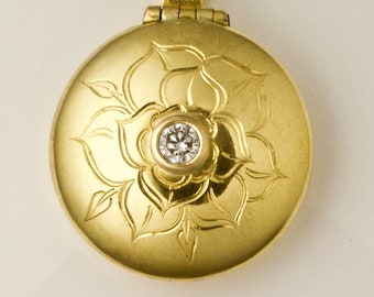 Gold Lotus Flower Locket