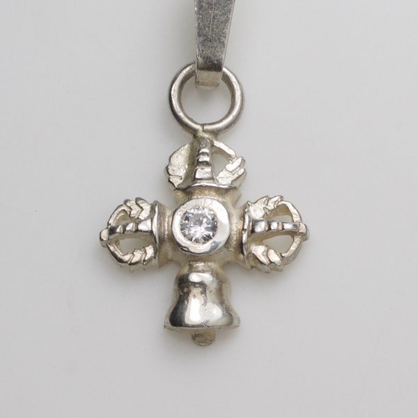 Vajra and Bell Pendant | Bell and Dorje | Sterling Silver 925 | small