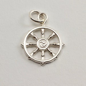 Dharmachakra Pendant | Wheel Of Dharma Pendant | Buddhist Eightfold Path Symbol | Sterling silver 925