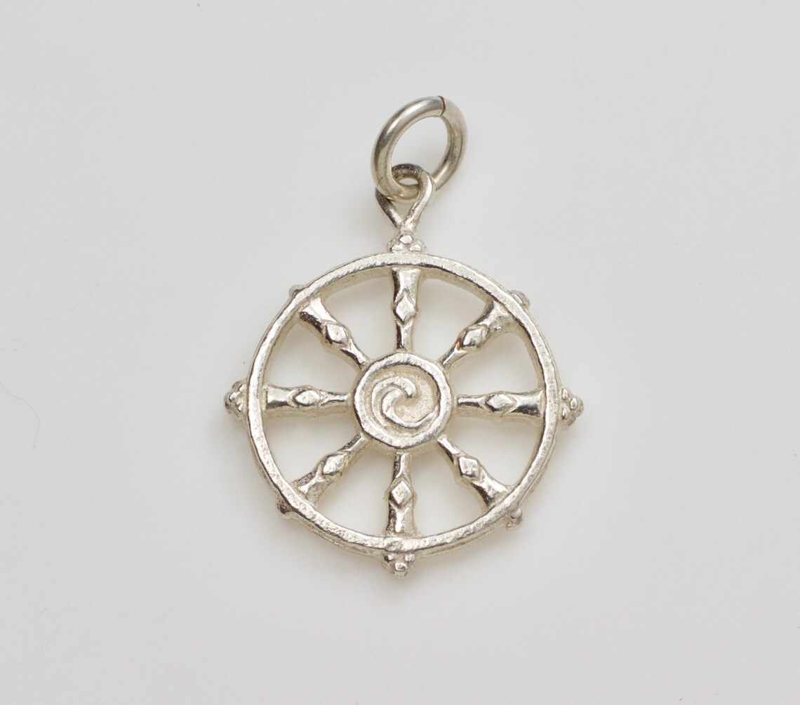 Dharmachakra Pendant Wheel of Dharma Pendant Buddhist Etsy