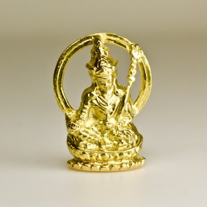 Gold Guru Rinpoche  pendant - Padmasambhava Tibetan Buddhist Amulet