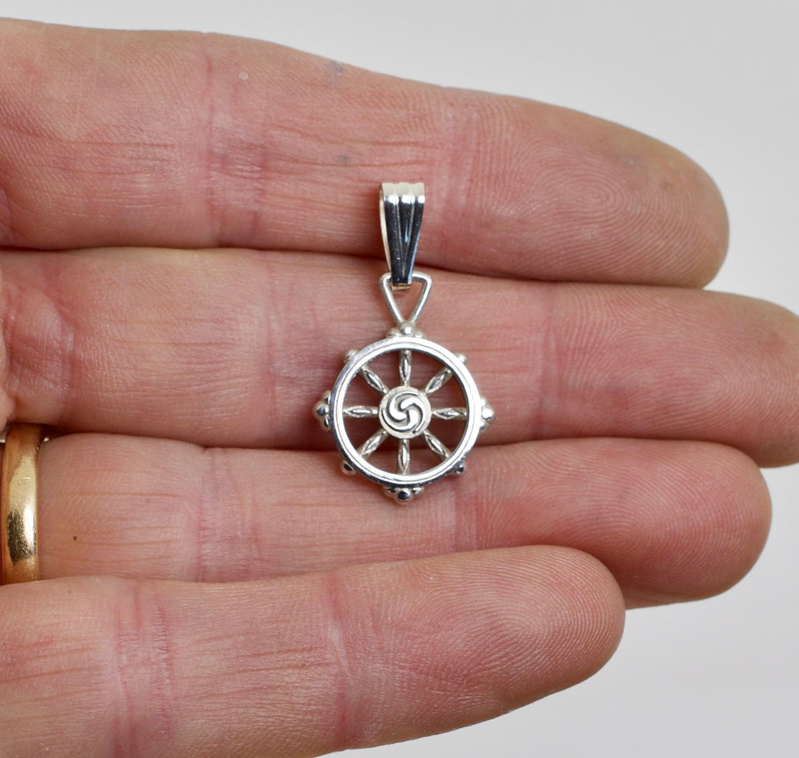 Dharmachakra Pendant Wheel of Dharma Pendant Buddhist Etsy