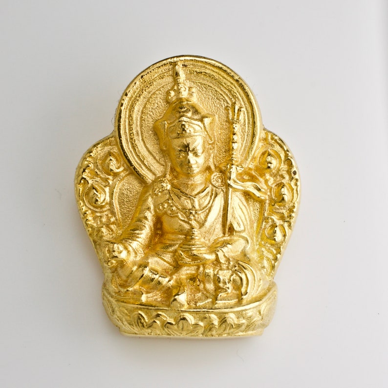 Guru Rinpoche Statue Pendant Gold image 1