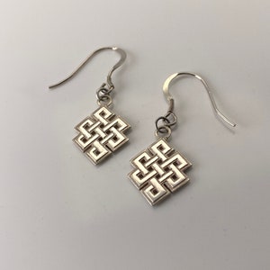 Eternal Knot Earrings, Silver 925