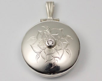 Silver lotus flower locket