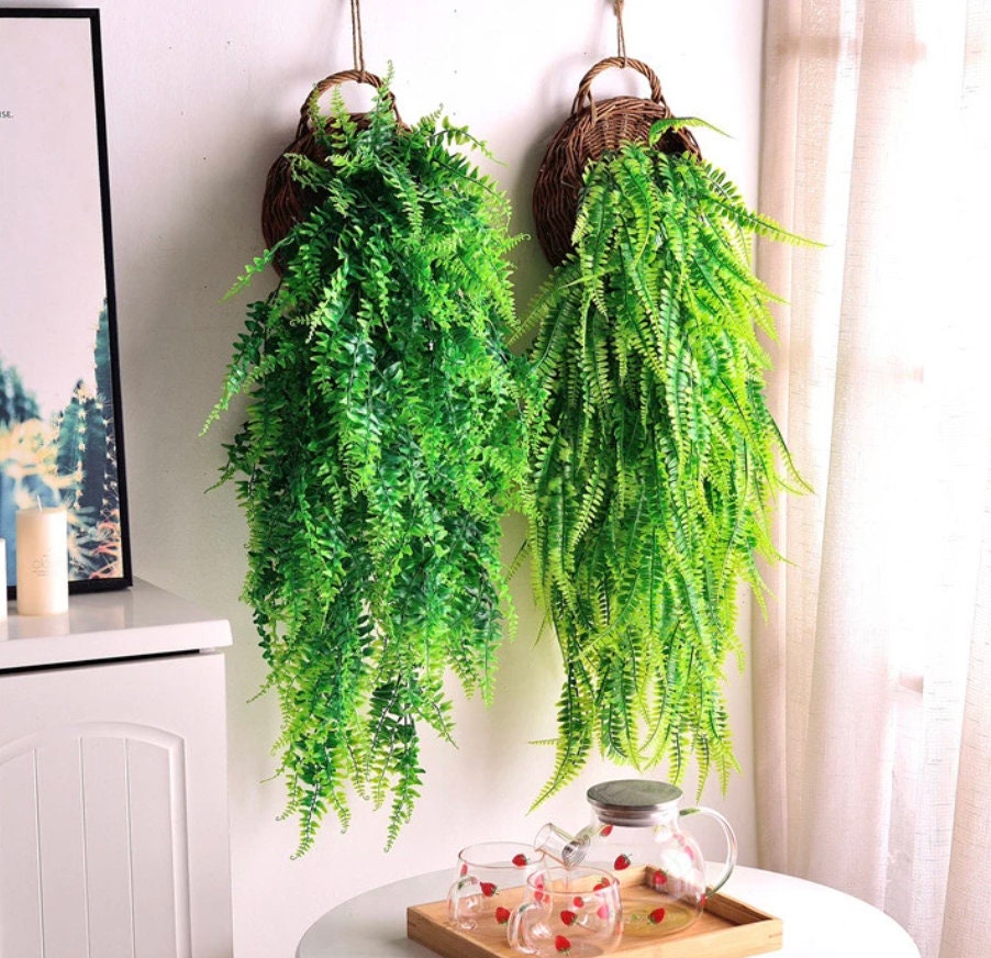 3pcs Artificial Plants Simulated Green Leaf Fake Plants Wall