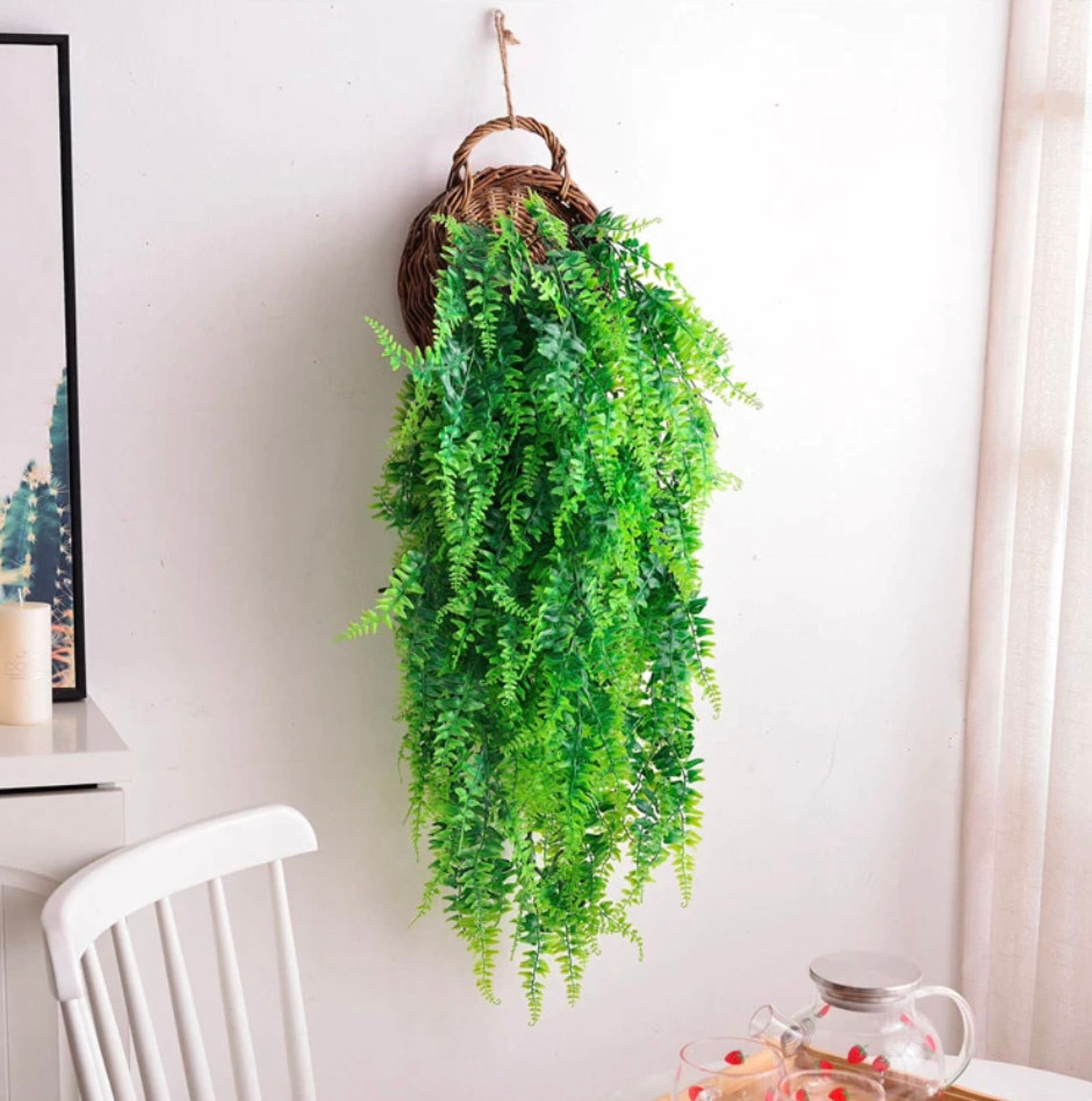 Artificial Hanging Fern Fake Hanging Plant Fake Plant Vine Etsy
