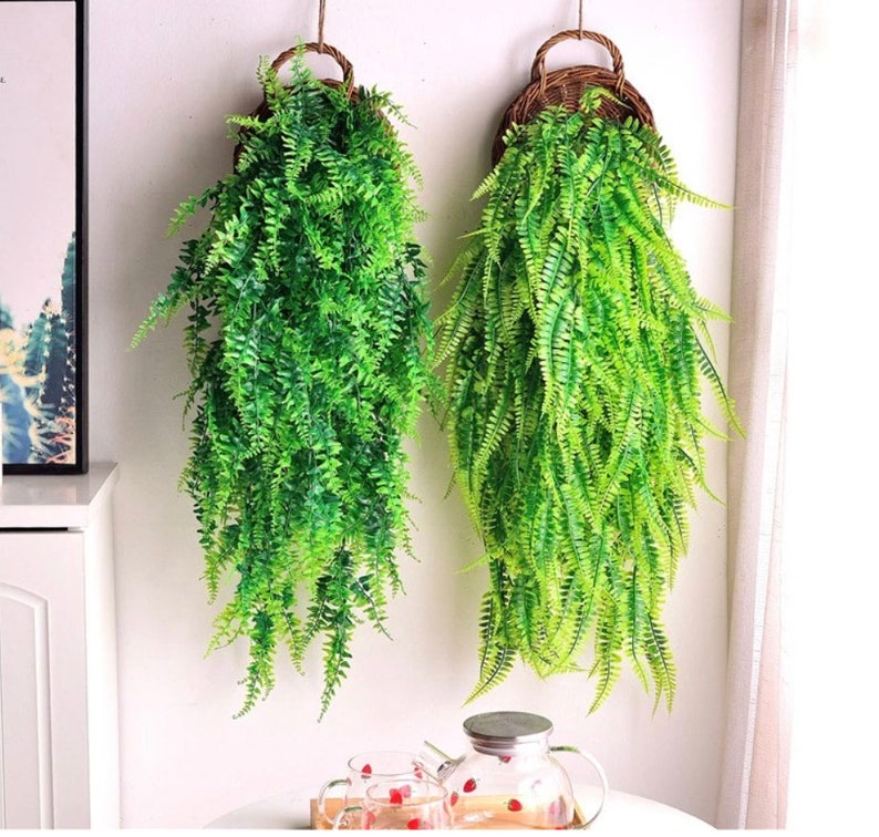 Artificial Hanging Fern Fake Hanging Plant Fake Plant Vine Etsy
