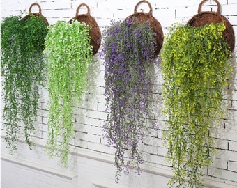 Artificial Hanging Plant For Home Garden Wall Decoration, 2.8ft Artificial Hanging Flower Plant Fake Vine. More Available In Shop