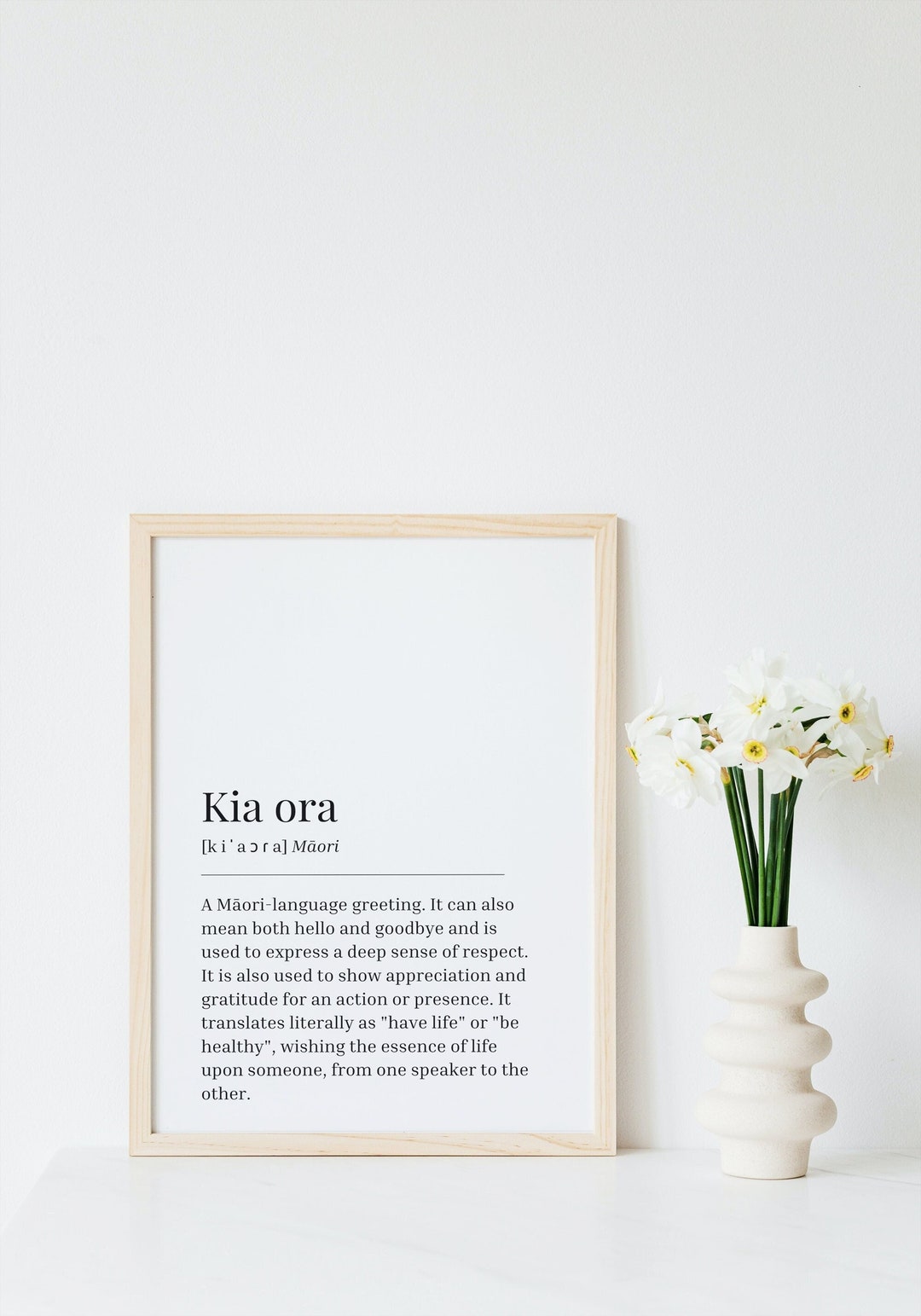 Kia Ora Word Definition Printable Kiwiana Digital Wall Art Etsy
