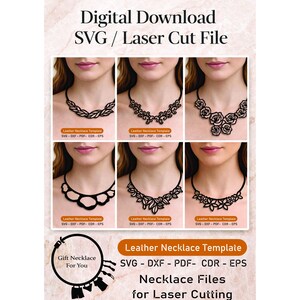 SERIES 3 - Necklace SVG Bundle - Laser Cut Necklace SVG Bundle – Floral Jewelry Cut Files – Digital Download - Cricut Jewelry Template