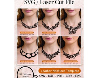 SERIES 3 - Necklace SVG Bundle - Laser Cut Necklace SVG Bundle – Floral Jewelry Cut Files – Digital Download - Cricut Jewelry Template