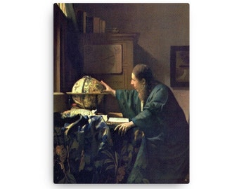 The Astronomer (c. 1668) Thin Canvas by Johannes Vermeer