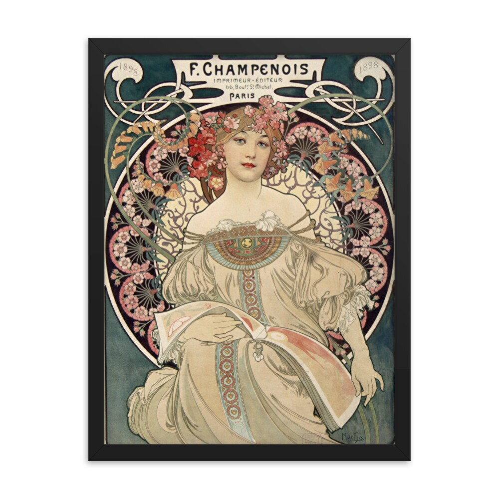 F. Champenois Imprimeur-Editeur (1898) Reprodukcja oprawionego plakatu autorstwa Alphonse'a Muchy
