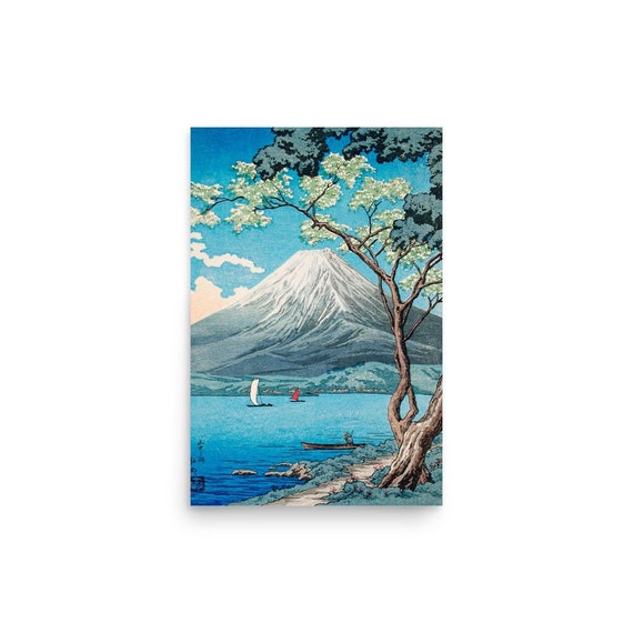 山中湖から見た富士山（1871-1945）。高橋宏明によるポスター - Etsy 日本