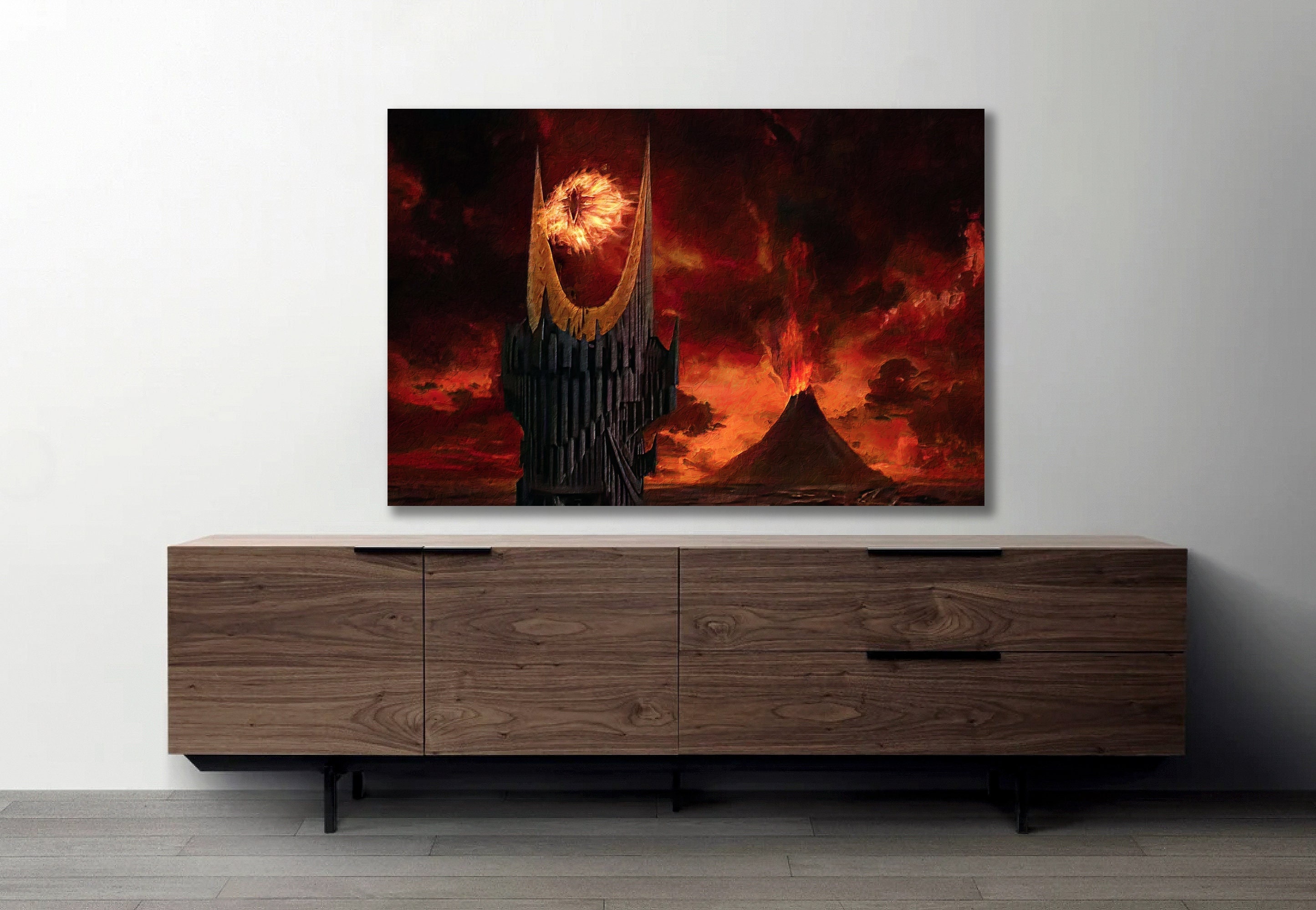 Lord of the Rings the Eye of Sauron, Mount Doom Painting Artwork | LOTR ...