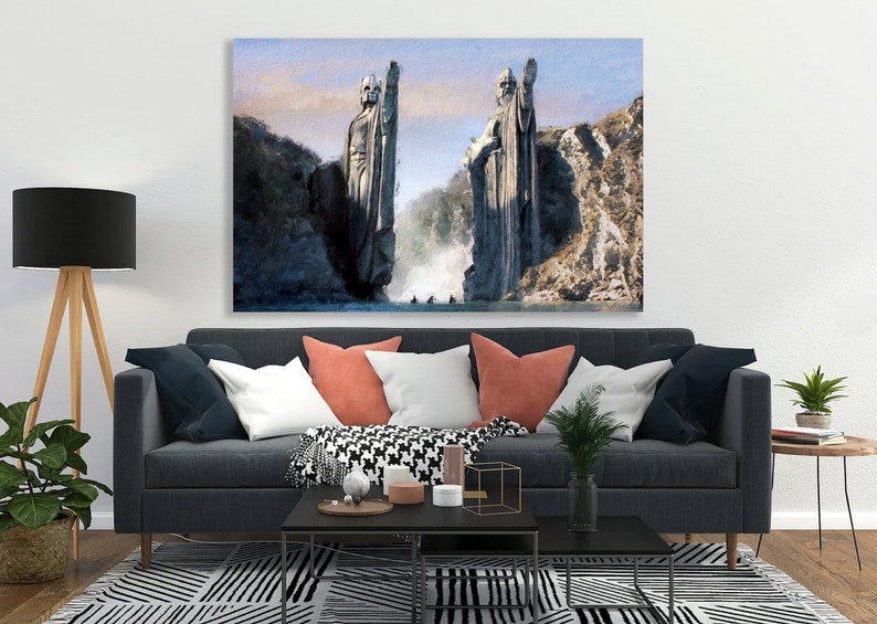 Lord of the Rings Argonath Statues Painting Artwork LOTR Gift, Art
