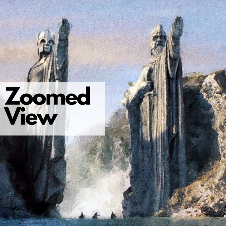 Lord of the Rings Argonath Statues Painting Artwork LOTR Gift, Art