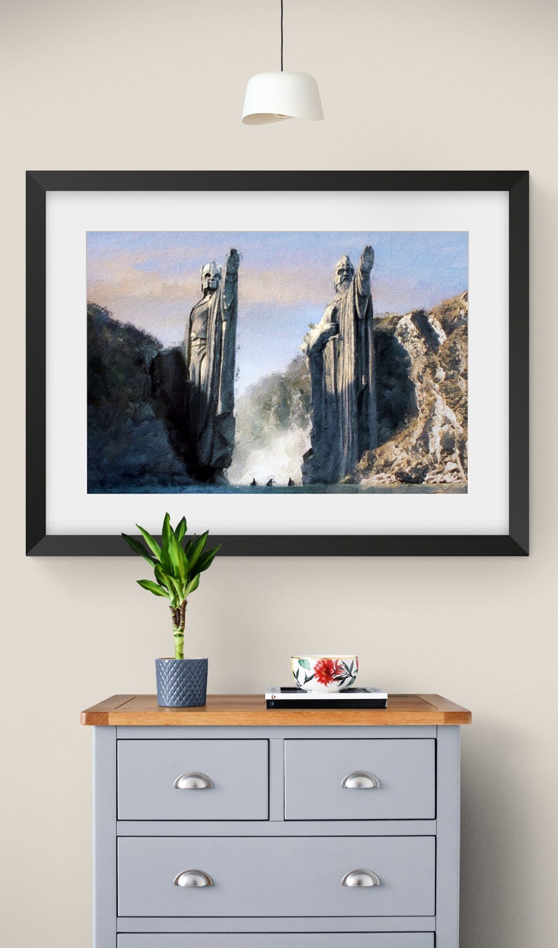 Lord of the Rings Argonath Statues Painting Artwork LOTR Gift, Art