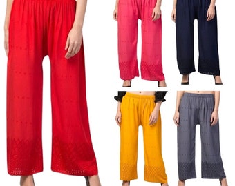 Mujeres Rayón Sharara Barfi Diseño Palazzo Plazo Pantalón Indio Ropa de fondo Pantalones de pijama Ropa de fiesta Vestido Pantalones Harem Sarara Lounge