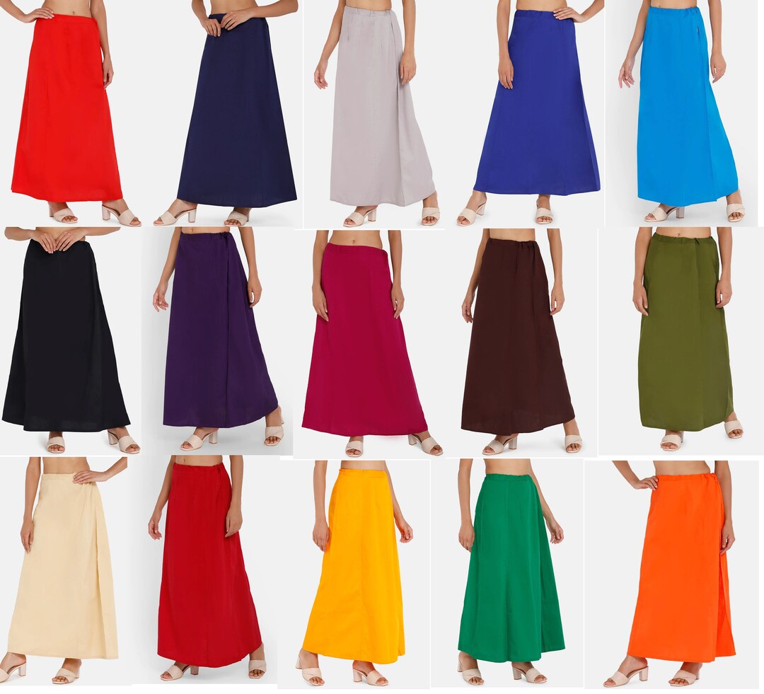 Buy Underskirt Long Skirt for Women Saree Cotton Petticoat Matching Indian  Petticoats Women Inner Wear Readymade Bottom Wear Petticoat Inskirt Online