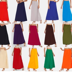 Cotton Blended Shape Wear Saree Petticoat Women Bottom Wear Long Skirts  Black