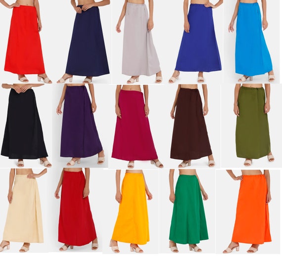 Underskirt Long Skirt for Women Saree Cotton Petticoat Matching Indian  Petticoats Women Inner Wear Readymade Bottom Wear Petticoat Inskirt 