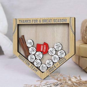 Personalized Baseball Thank You Coach Gift, Custom End of Season Team Keepsake 2025, Baseball Bat & Ball Magnet, Coach Appreciation Present