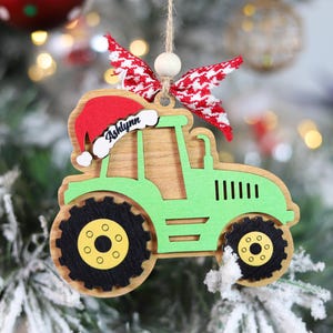 Personalized Tractor Christmas Ornament, Custom Name Farm Lover Gift, Green Tractor Decor, Farmer Wood Decor, Little Boy Girl Keepsake 2025